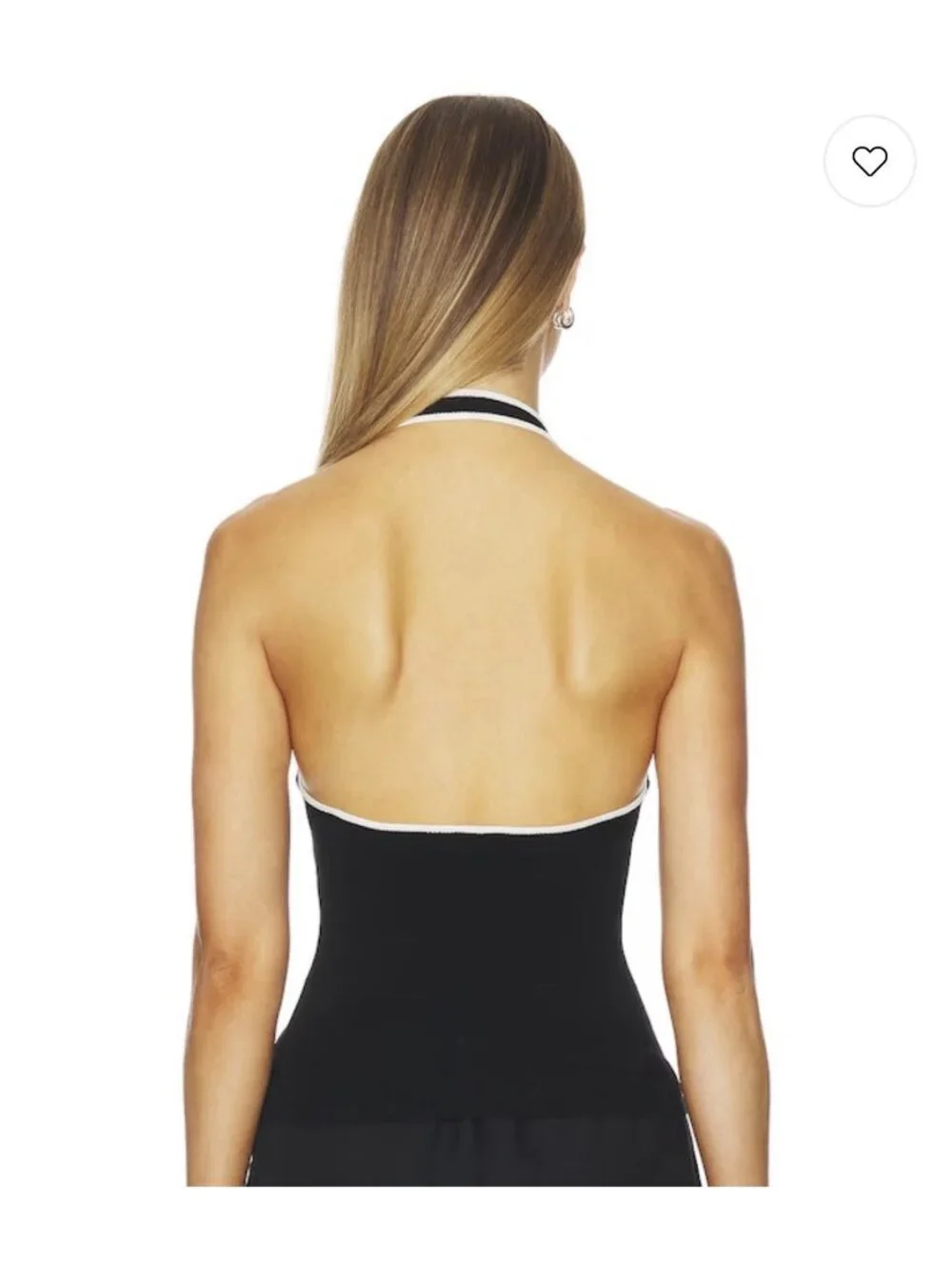 Free People Intimately Black Ribbed Halter Tank Top Fitted Stretch SP Minimalist - Picture 2 of 13